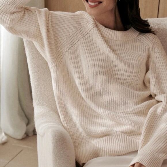 Jenni Kayne Sweaters - Jenni Kayne Cotton Fisherman Sweater Ivory XS EUC